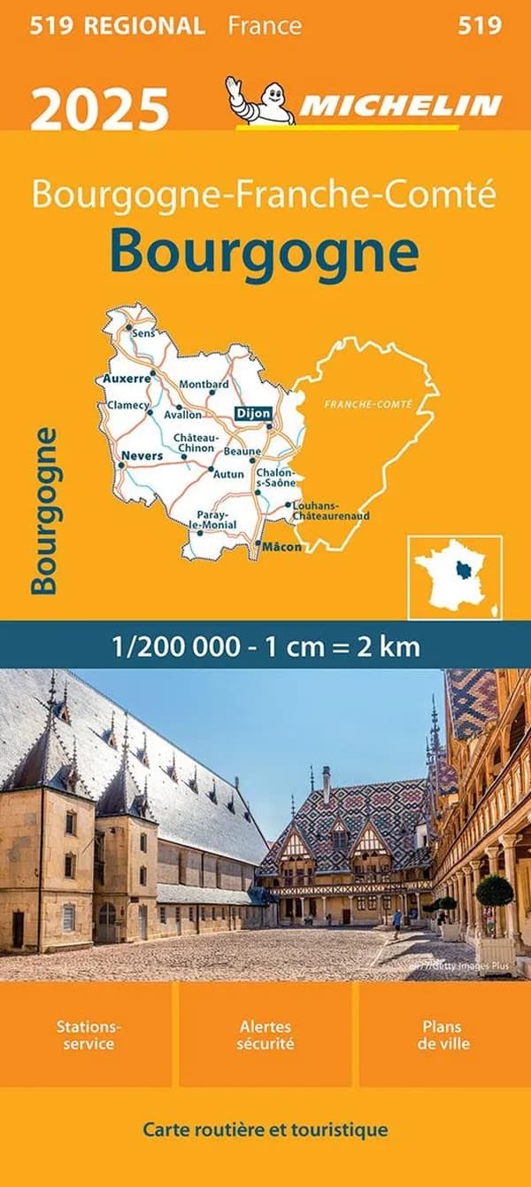 Bourgogne : 2025 : Bourgogne-Franche-Comté (Éditions 18.1) [réalisé et publié par] Michelin Éditions