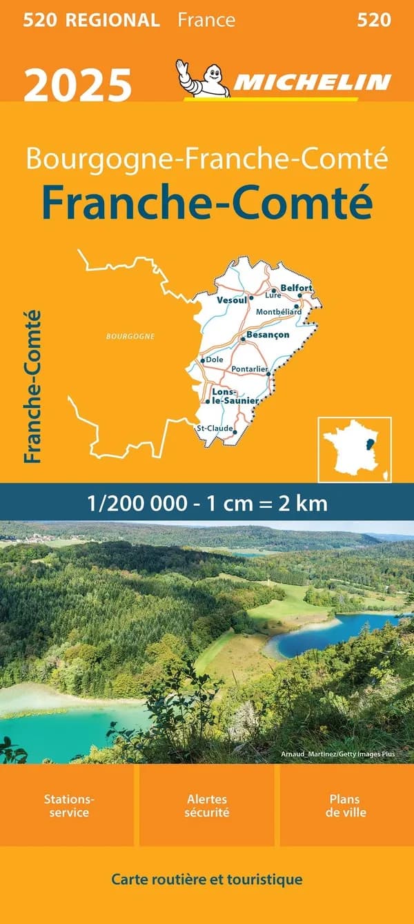 Franche-Comté : 2025 : Bourgogne-Franche-Comté (Édition 18.1) [réalisé et publié par] Michelin Éditions