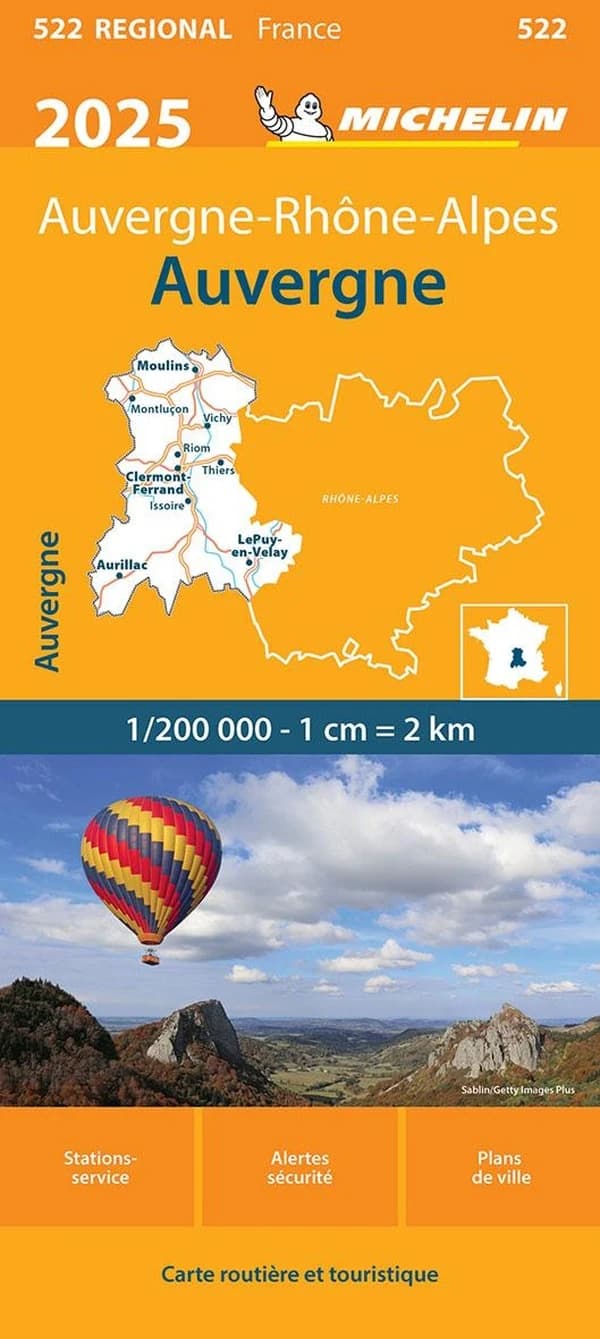Auvergne : Auvergne-Rhône-Alpes : 2025 (Édition 18.1) [réalisé et publié par] Michelin Éditions