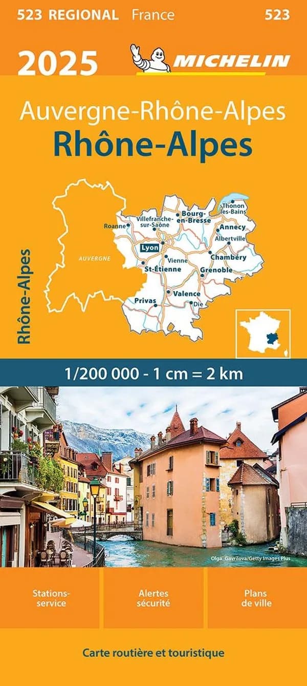 Auvergne Rhône-Alpes : Rhône-Alpes : 1:200 000