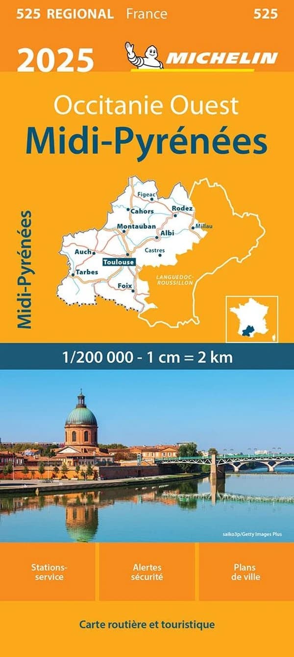 Midi-Pyrénées : Occitanie ouest : 2025 (Édition 19.1) [réalisé et publié par] Michelin Éditions