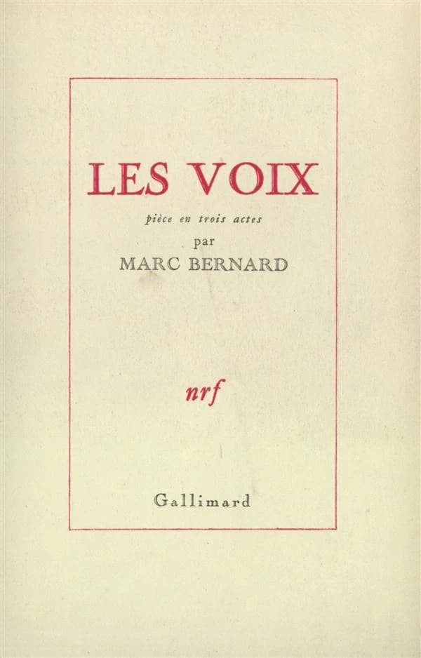 Les Voix : Pièce en trois actes
