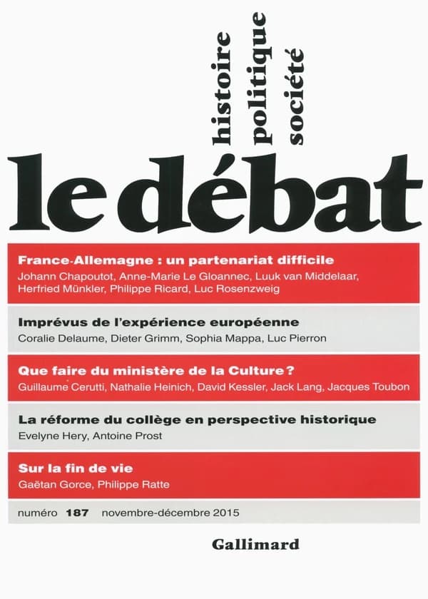 Revue Le Débat n.187 : Novembre-décembre 2015