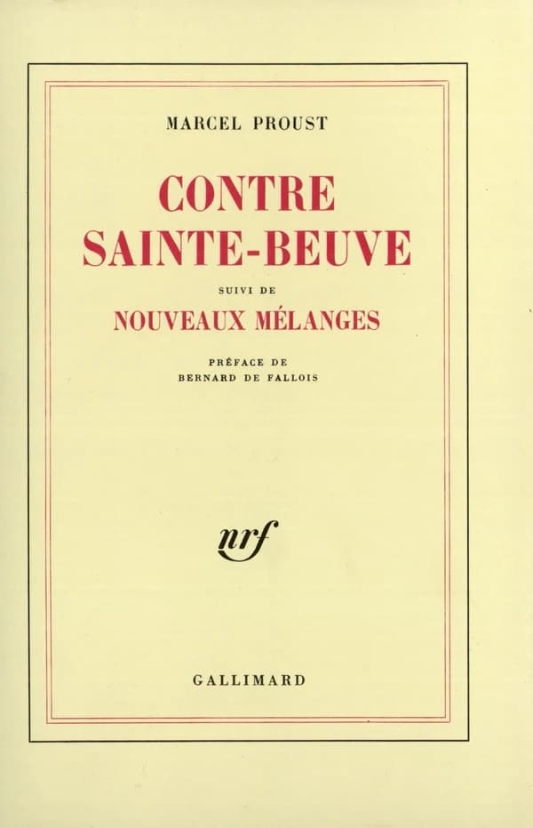 Contre Sainte-Beuve ; nouveaux mélanges
