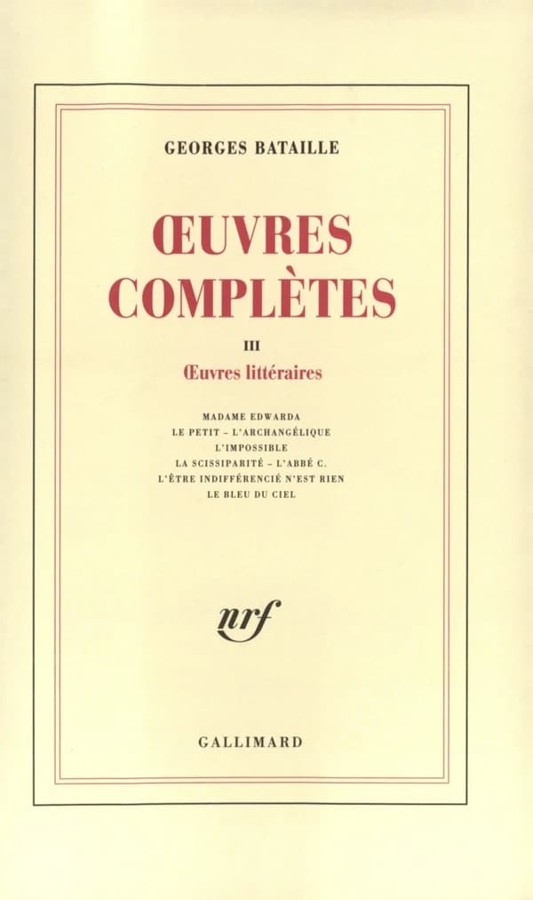 Œuvres complètes : tome III