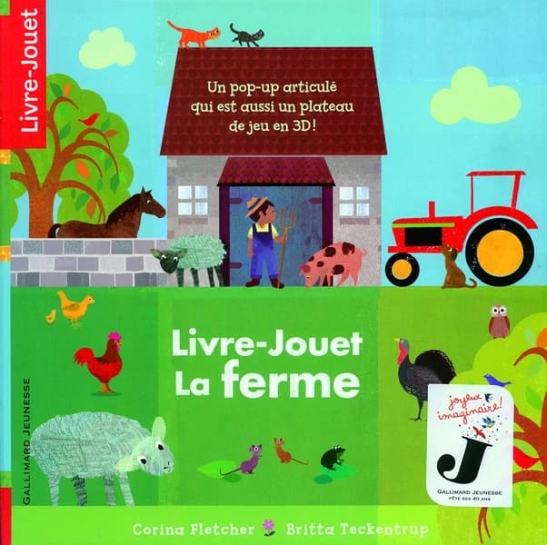 Livre-jouet la ferme : un pop-up articulé qui est aussi un plateau de jeu en 3D !