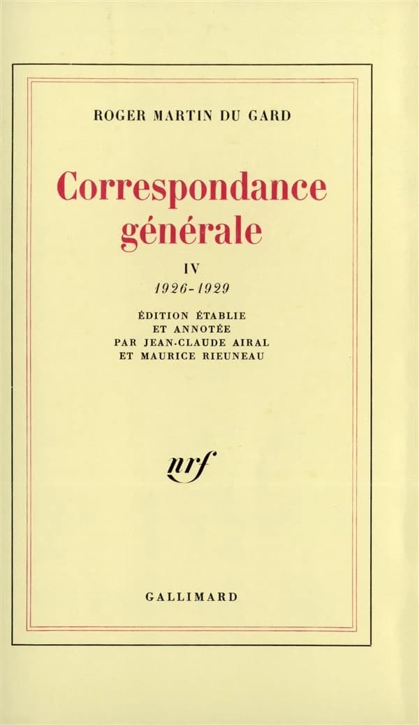 Correspondance générale. 4, 1926-1929