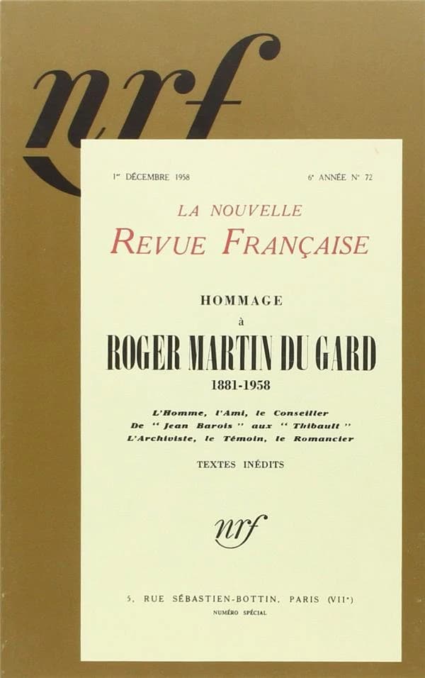 Hommage à Roger Martin Du Gard ([Reprod. en fac-sim.])