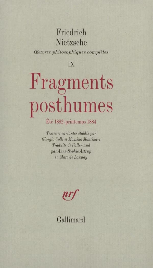 Fragments posthumes : été 1882-printemps 1884
