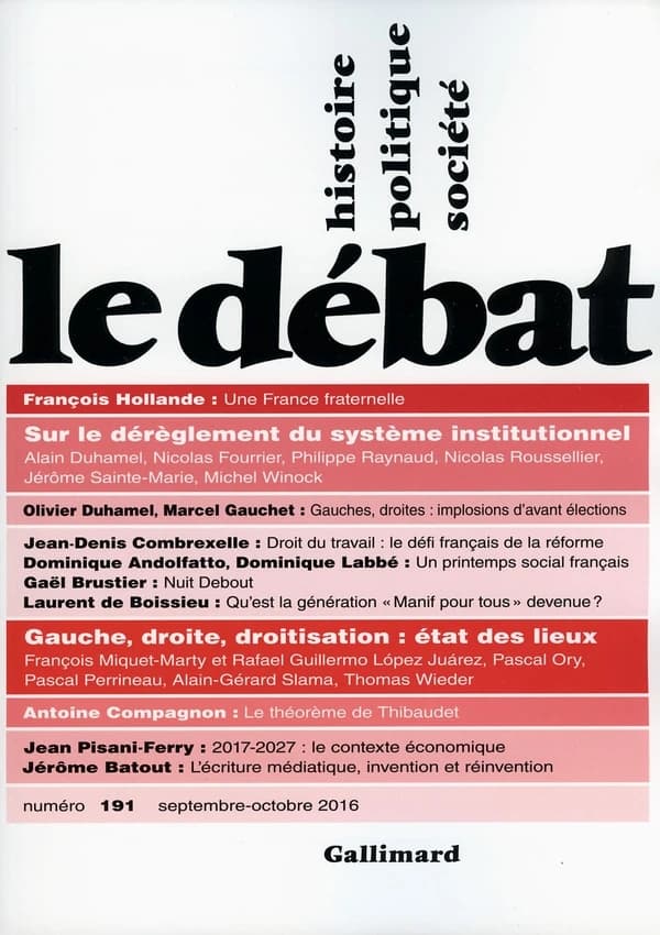 Revue Le Débat n.191 : Septembre-octobre 2016
