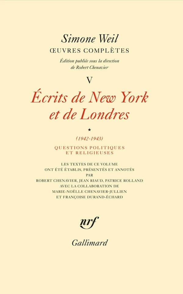 Écrits de New York et de Londres : Volume 1. Questions politiques et religieuses (1942-1943)