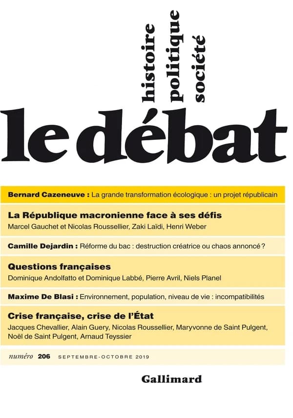 Revue Le Débat n.206 : Septembre-octobre 2019