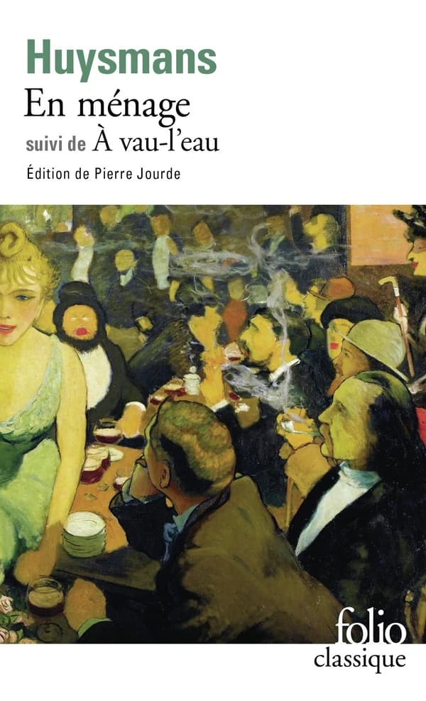 En ménage ; [suivi de] À vau-l'eau