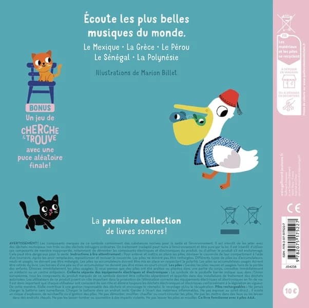 Mes musiques du monde : livre sonore avec un cherche & trouve