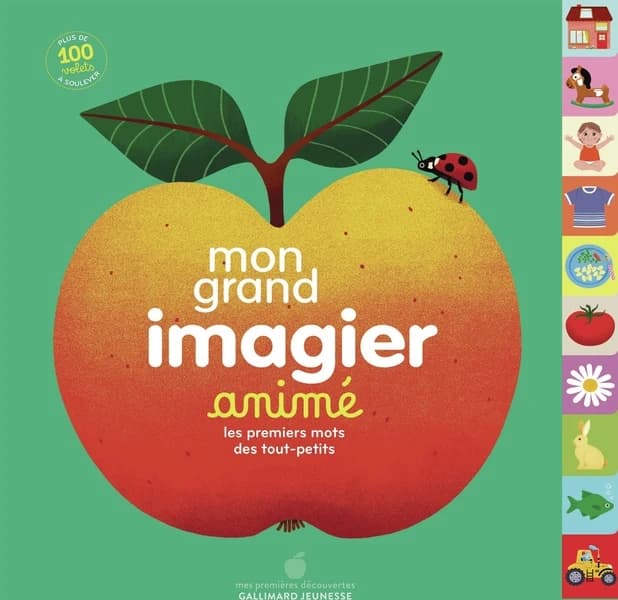 Mon grand imagier animé : les premiers mots des tout-petits : plus de 100 volets à soulever