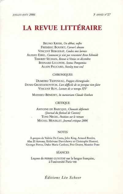 LA REVUE LITTERAIRE n.27
