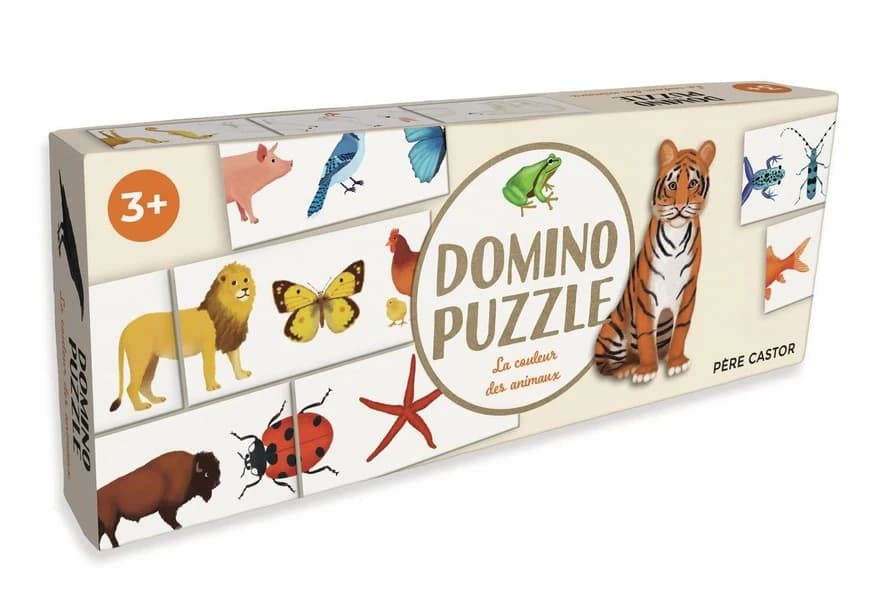 Domino puzzle : la couleur des animaux : dès 3 ans : [Jeu mémo]
