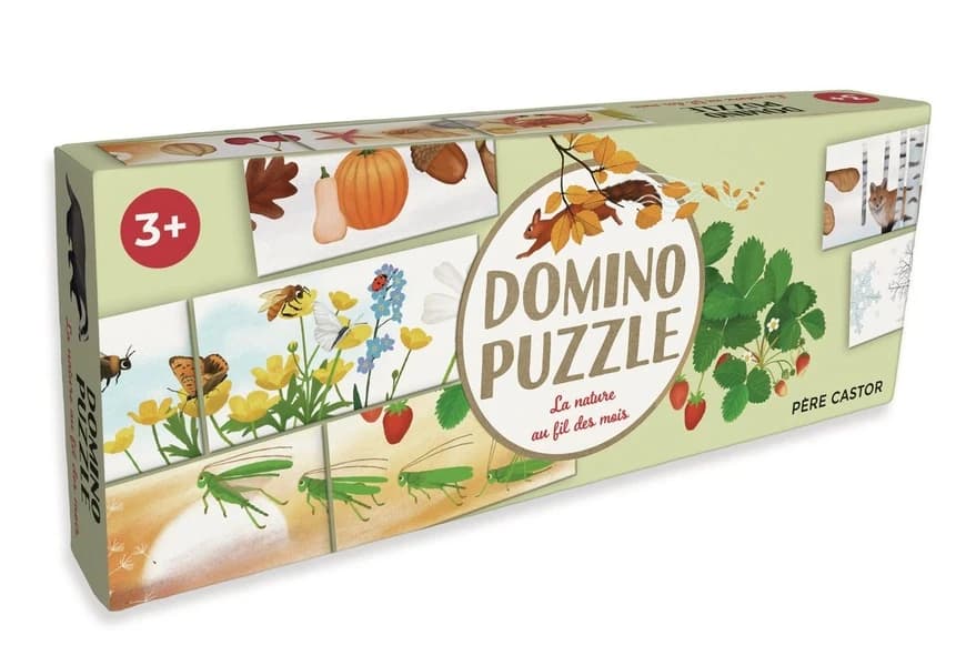 Domino puzzle : la nature au fil des mois : [Jeu Mémo]