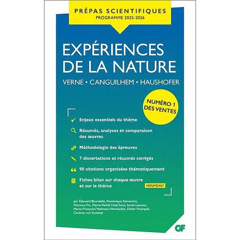 Expériences de la nature : Verne, "Vingt mille lieux sous les mers", Canguilhem, "La connaissance de la vie", introduction, partie I, partie III, chapitres II, III, IV et V, Haushofer, "Le mur invisible" : concours d'entrée aux grandes écoles scientifique