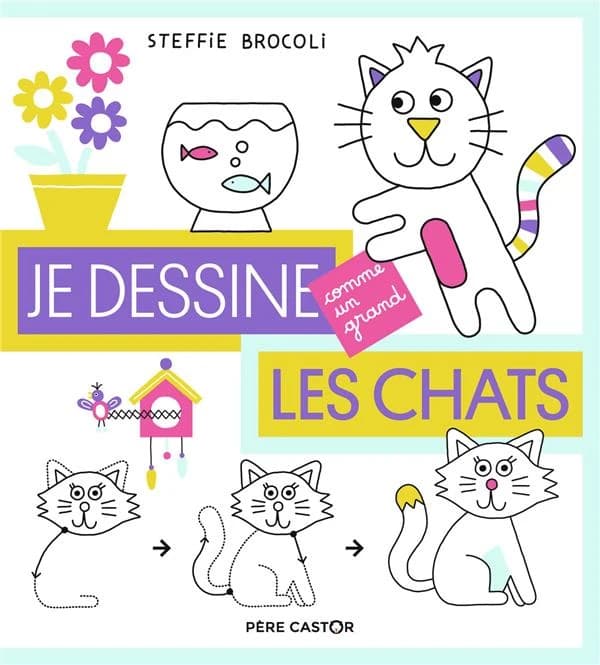 Je dessine comme un grand : Les chats : [Album à colorier]