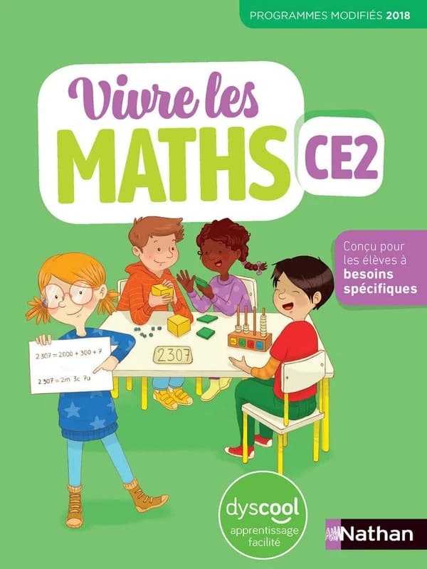 Vivre les maths : CE2 ; fiches dyscool (édition 2020)