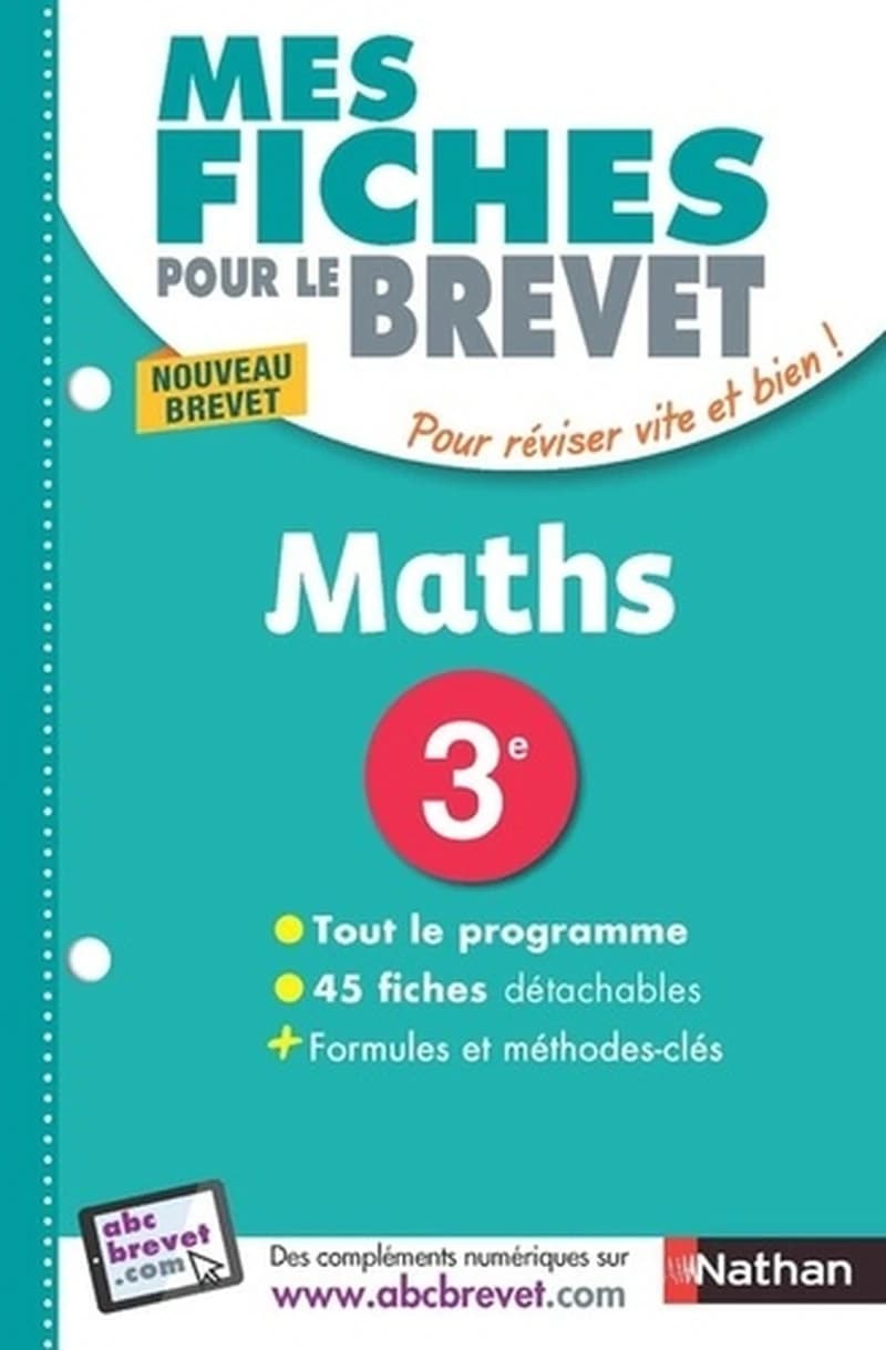 MES FICHES ABC DU BREVET Tome 2 : mathématiques : 3e (édition 2017)
