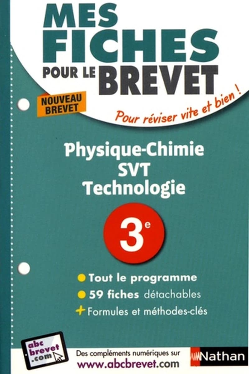 MES FICHES ABC DU BREVET Tome 35 : physique-chimie, sciences de la vie et de la Terre, technologie : 3e (édition 2017)
