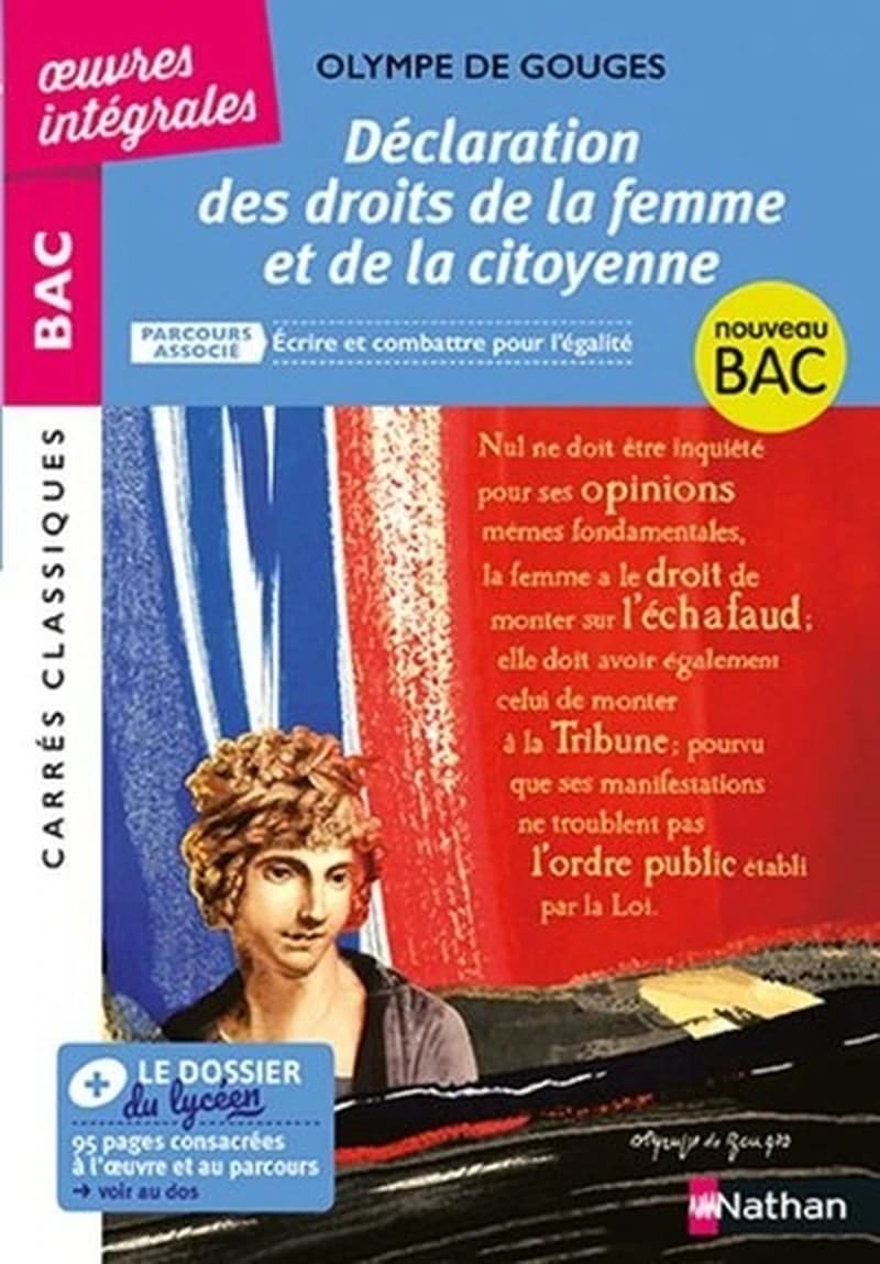Déclaration des droits de la femme et de la citoyenne - Parcours associé : Ecrire et combattre pour l'égalité