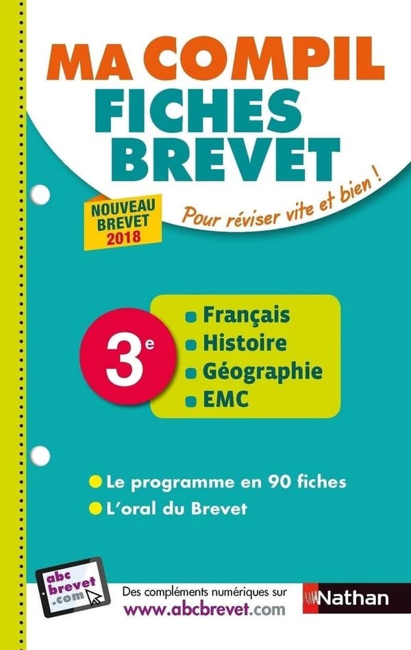 Ma compil fiches brevet Tome 37 : français, histoire, géographie, EMC ; 3e (édition 2018)