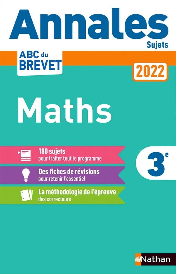 Annales ABC du brevet ; sujets ; mathématiques : 3e (édition 2022)