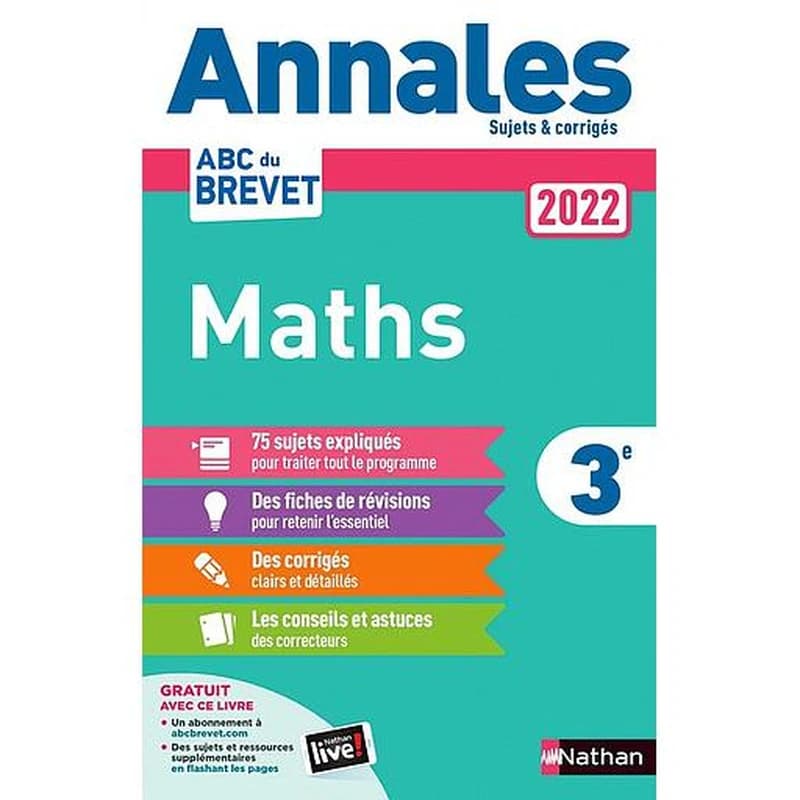 ANNALES BREVET 2022 MATHS - CORRIGE