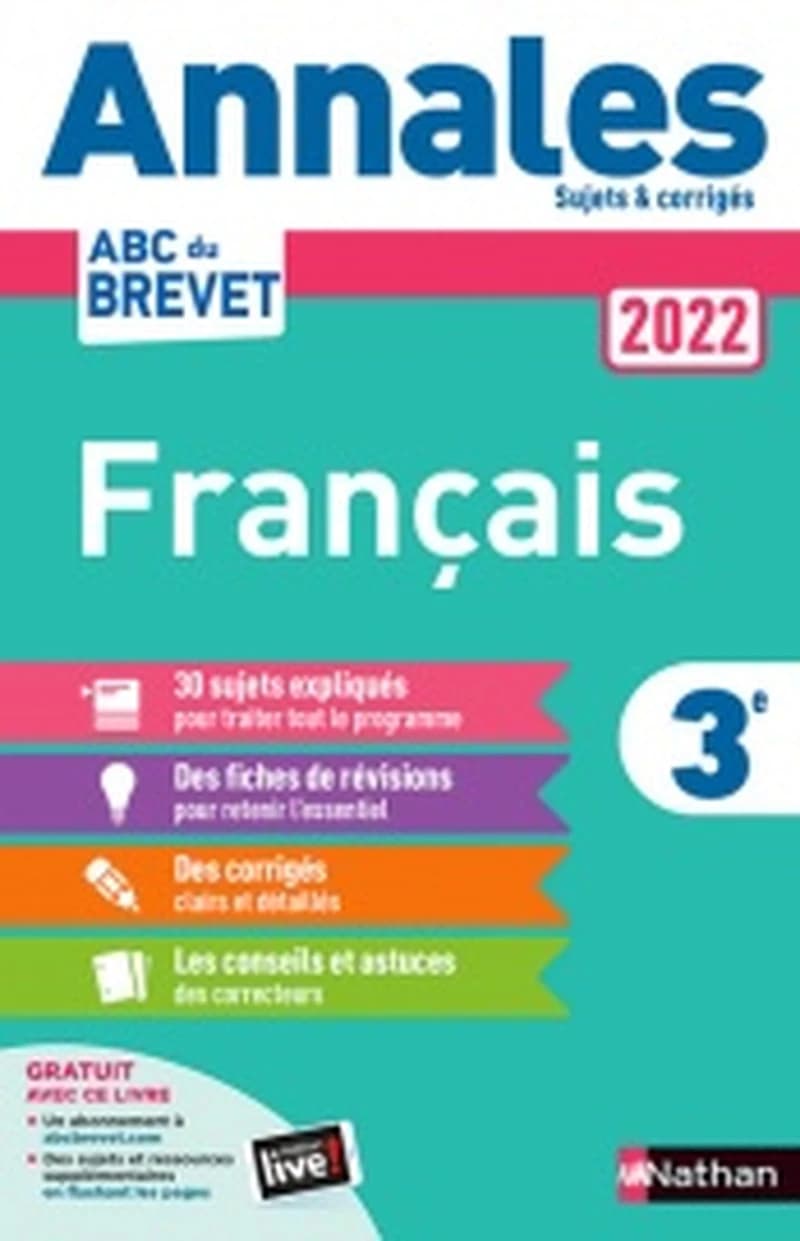 Annales ABC du brevet ; sujets et corrigés ; français : 3e (édition 2022)