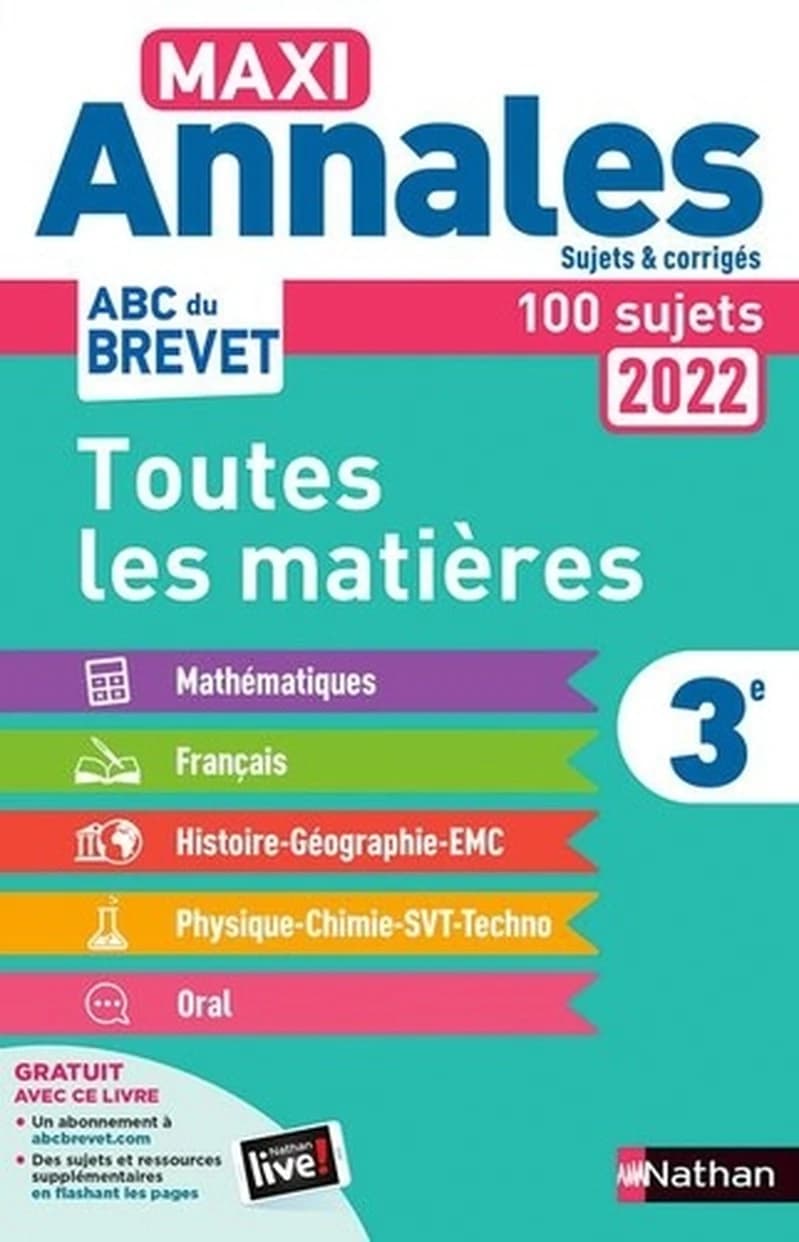 MAXI ANNALES ABC DU BREVET ; toutes les matières : 3e (édition 2022)