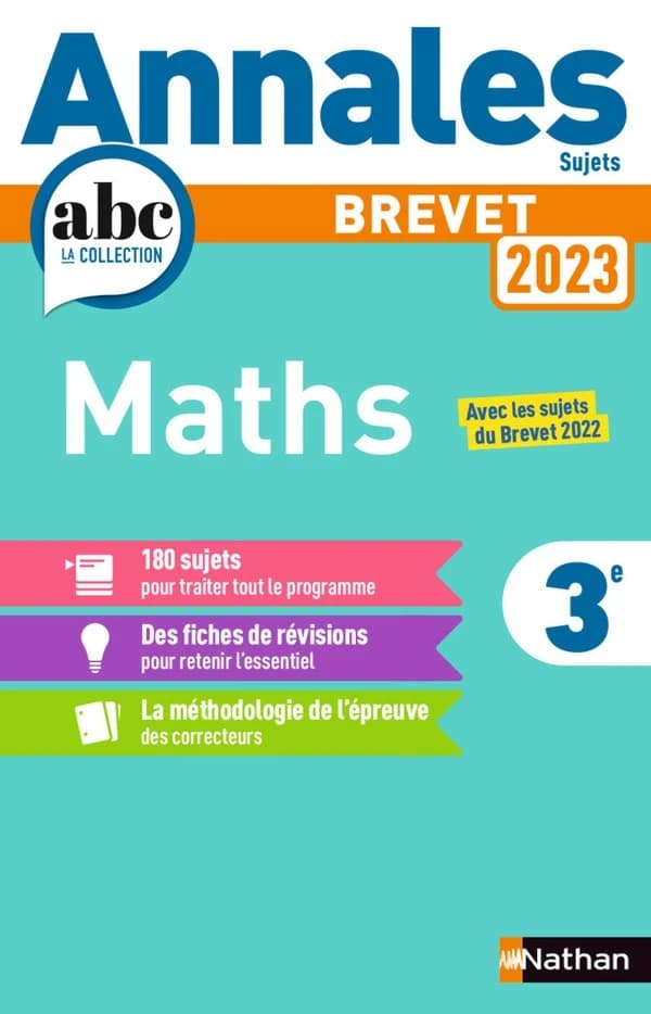 Annales ABC du brevet ; sujets : mathématiques : 3e (édition 2023)