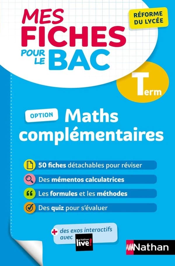 Mes fiches pour le bac : mathématiques complémentaires ; terminale ; option (édition 2021)