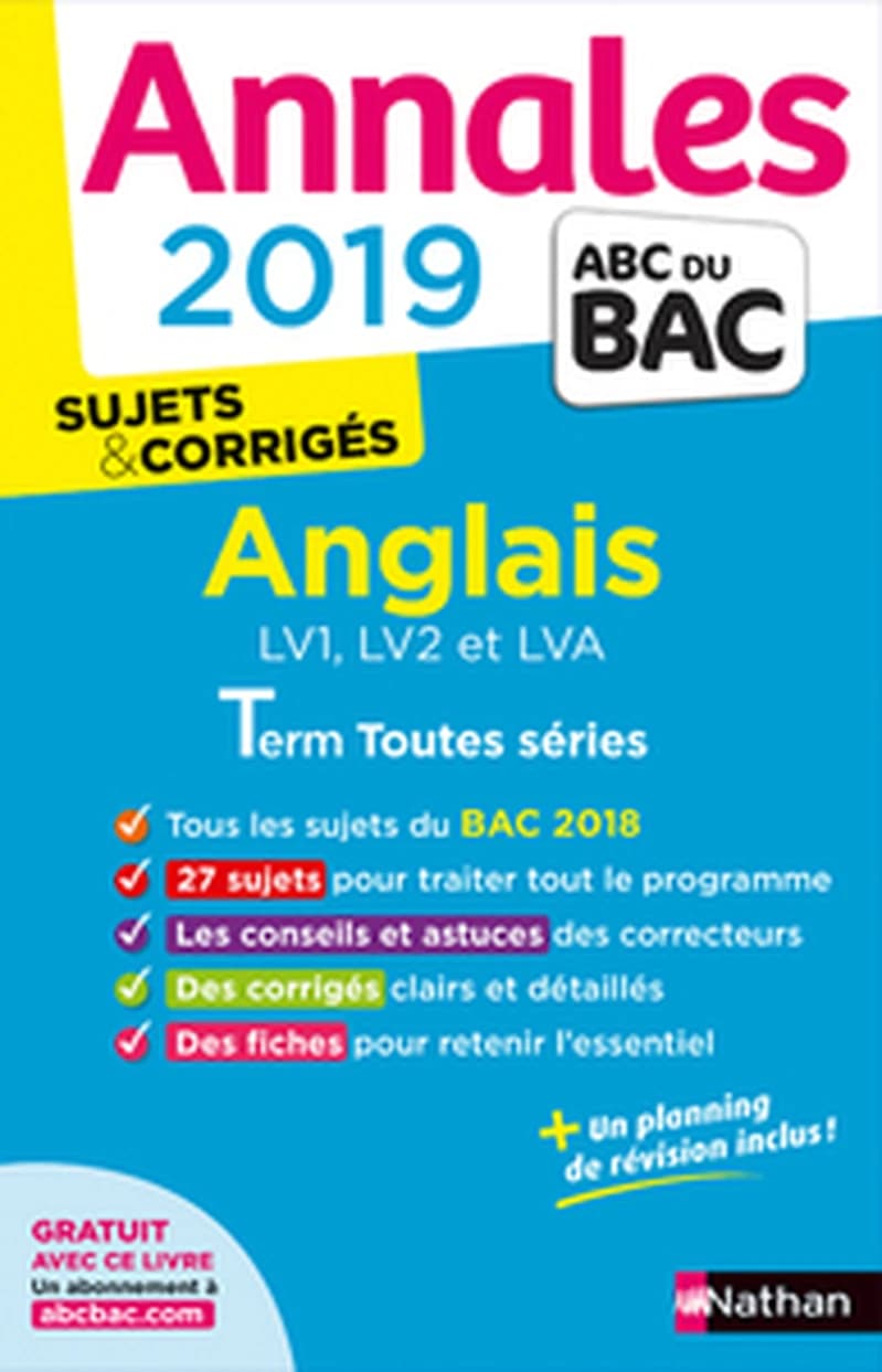 Anglais LV1, LV2 et LVA : term toutes séries : sujets & corrigés