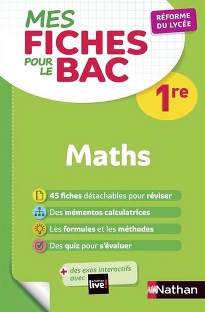 MES FICHES ABC DU BAC Tome 25 : mathématiques ; 1re (édition 2019)