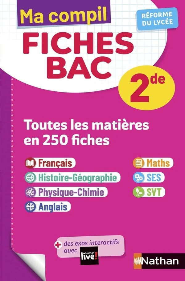 Ma compil fiches bac Tome 1 : toutes les matières ; 2de (édition 2020)