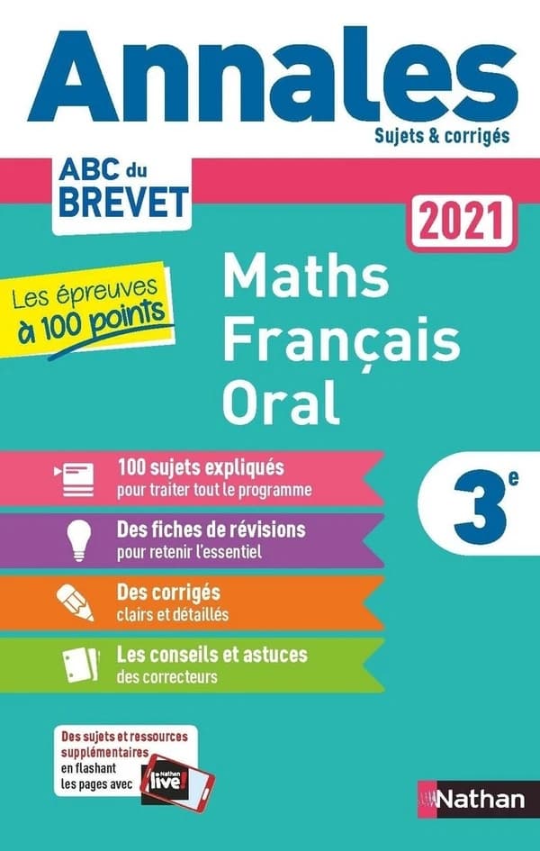 Annales ABC du brevet ; sujets et corrigés ; mathématiques, français, oral ; 3e (édition 2021)