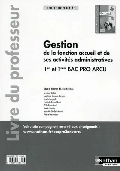 Gestion fonction accueil et de ses activites administratives 1re