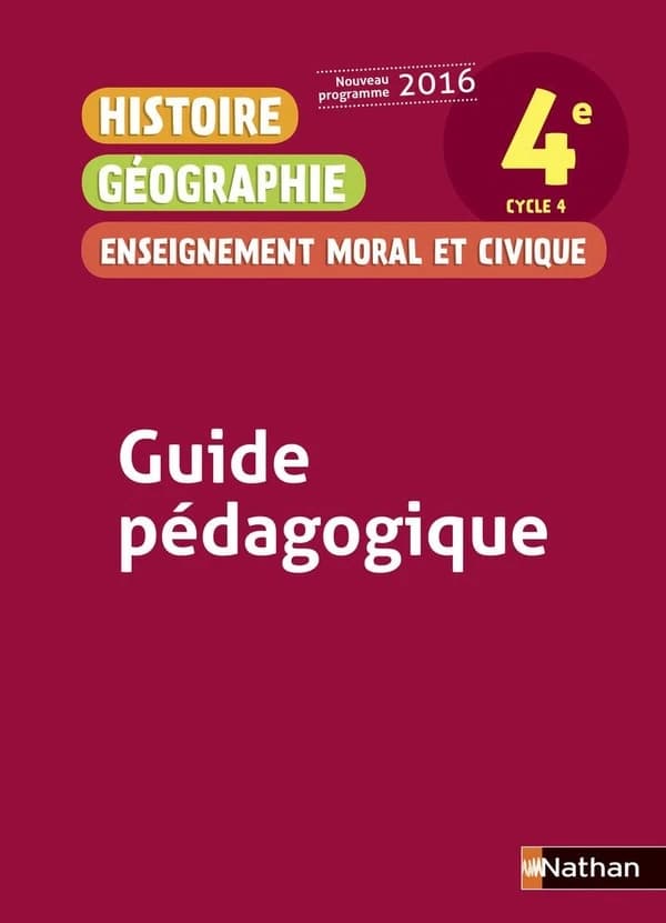 Histoire geographie enseignement moral et civique 4e 2016