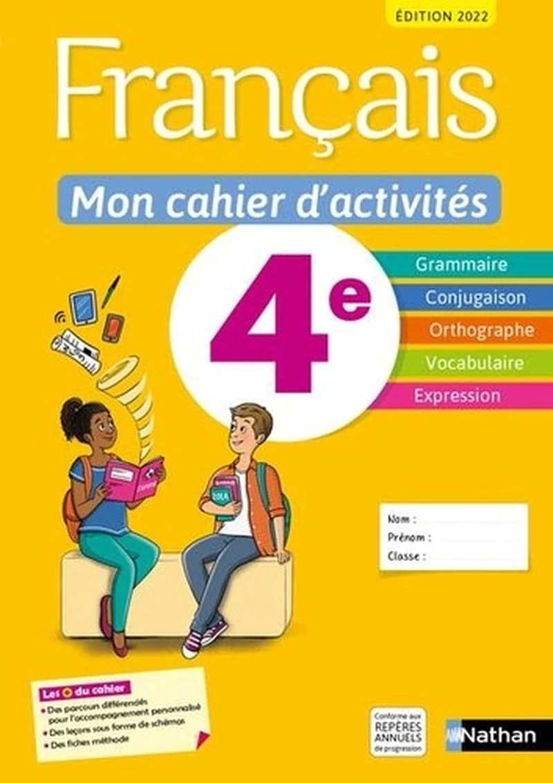 Français : 4e : mon cahier d'activités : élève (édition 2022)
