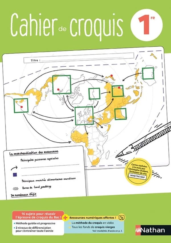 Cahier de croquis : géographie : 1re : cahier de l'élève (édition 2021)