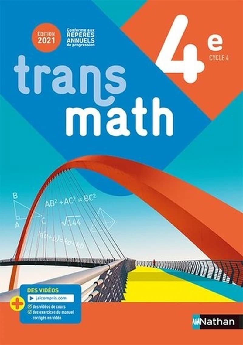 Transmath 4e, cycle 4 : conforme aux repères annuels de progression