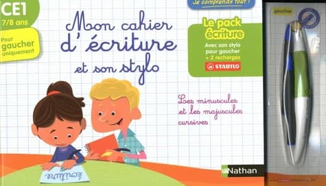 Mon cahier d'écriture et son stylo : CE1, gaucher