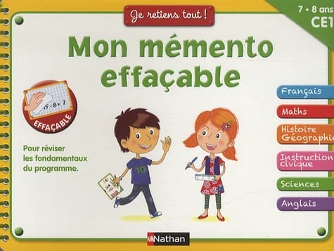 JE RETIENS TOUT ! : mon mémento effaçable ; CE1