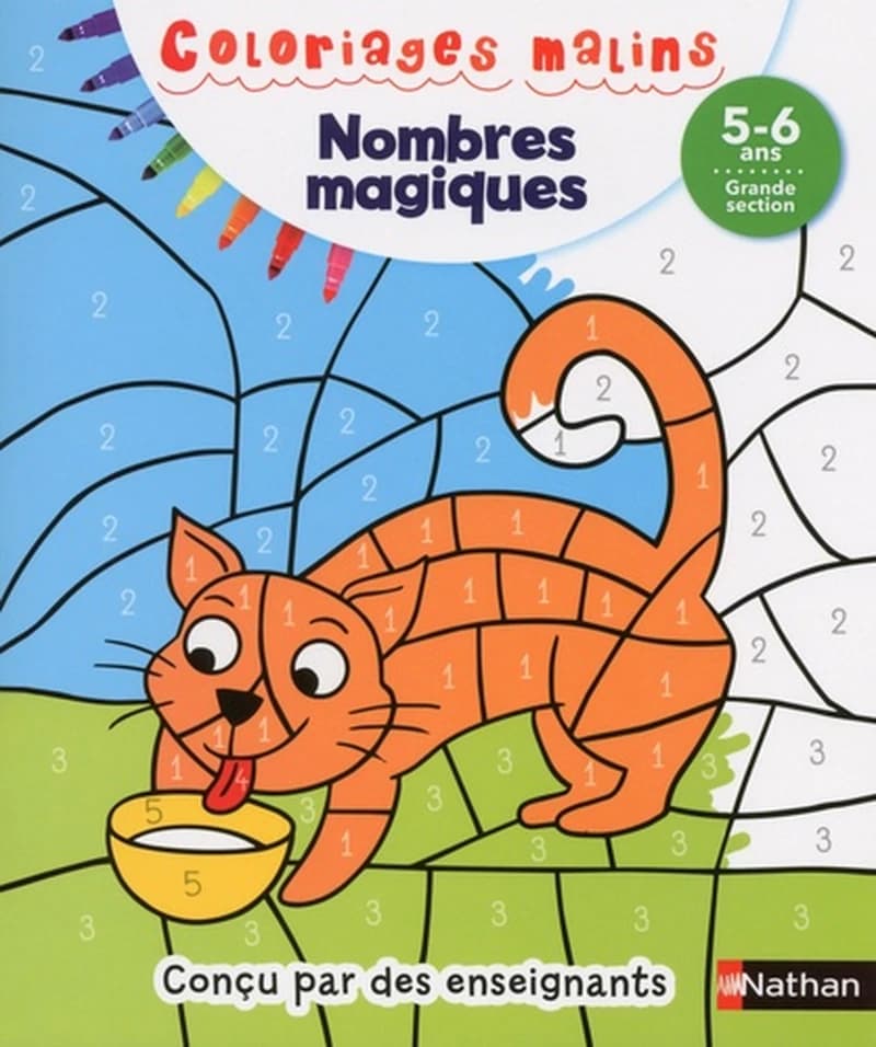 Coloriages malins : nombres magiques ; 5