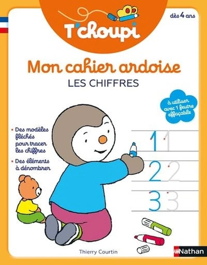 Cahier effaçable : chiffres