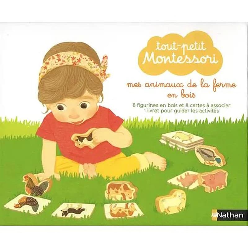 Tout-petit Montessori : mes animaux de la ferme en bois