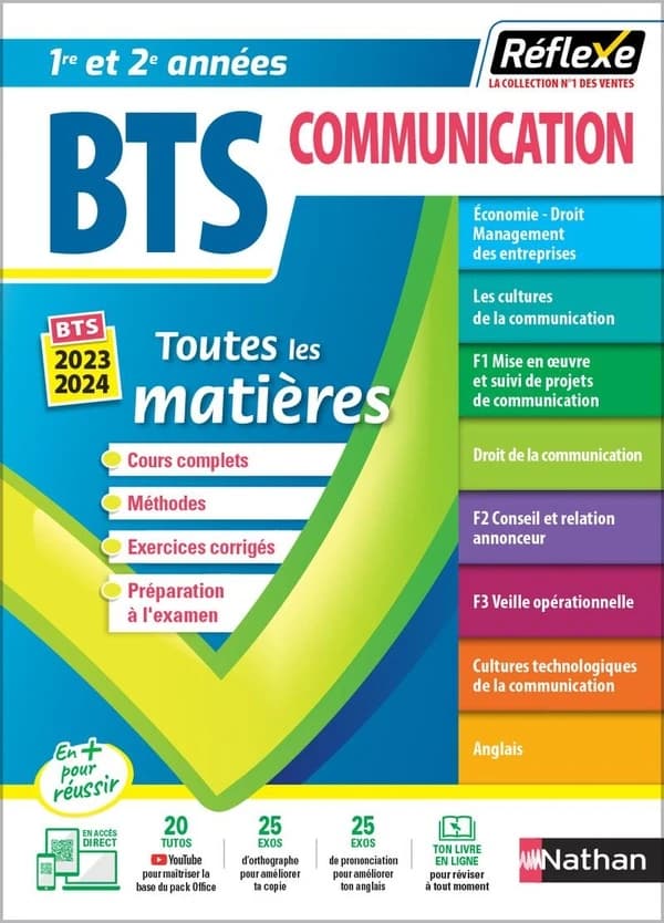BTS communication, toutes les matières, 1re et 2e années : cours complet, méthodes, exercices corrigés, préparation à l'examen : BTS 2023-2024 (Édition 2023)